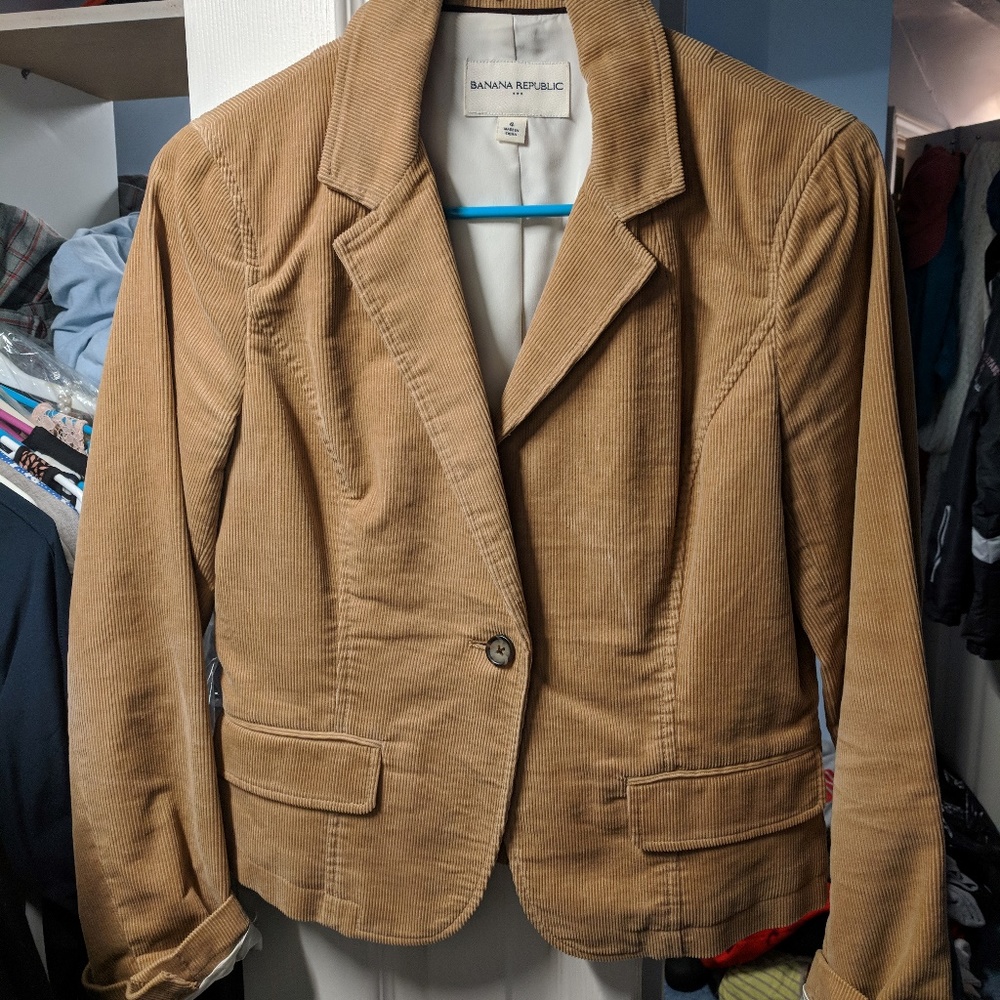 Tan Corduroy Blazer Size 4 (Banana Republic)
